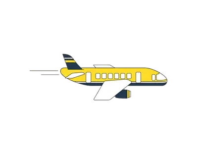 Animated cartoon airplane