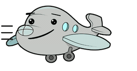 Animated cartoon airplane